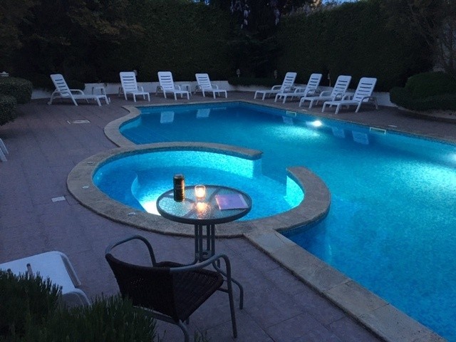 Evening beer by the pool