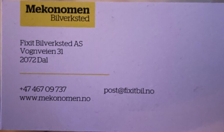Mekonomen eller Fixit på Dal – Ikke la dere lure